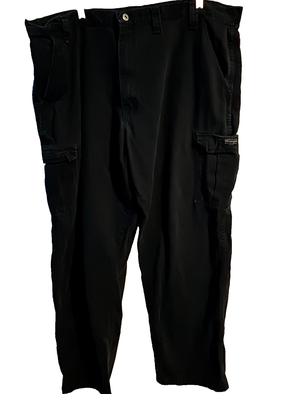 Wrangler Pants Mens 42x32 Black Canvas Twill Authentics Utility Cargo Workwear